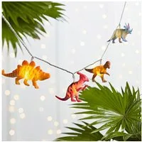 Lights4fun LED-Lichterkette 12er bunte Lichterkette Dinosaurier Batteriebetrieb