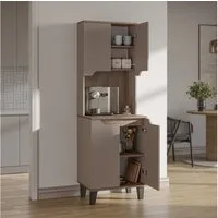 Roomart Küchenbuffet DEFNE mit Nische Kaffeebar Mikrowellenschrank Vorratsschrank, 5 Farben Offene Nische für Kaffeemaschine, 4 Türfächer