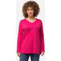 Ulla Popken T-Shirt Shirt V-Ausschnitt Relaxed Langarm