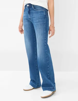 Brax Damen Five-Pocket-Hose Style MAINE USED LIGHT BLUE, denim blau, Gr. 46