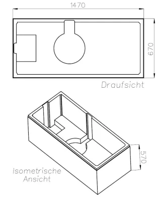 Neuesbad Wannenträger für Villeroy & Boch Architectura 150x70 SW 16059
