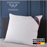 Excellent 3-Kammer-Kopfkissen Venedig, Kissenparade1 tlg. oder 2 tlg. 40x40-80x80 cm, Füllung: weiße neue Daunen, Klasse I, 100% Daunen (Außen), weiße neue Federn, Klasse I, 100% Federn (Innen), Bezug: feiner Daunen-Batist, 100% Baumwolle, Seitenschl