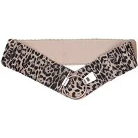 MIRROSI Taillengürtel Leo Unifarbe breit 8cm für Taillenumfang 85 bis 110cm, ONESIZE (Unifarben, Angenehmes Tragesgefühl, Leopard Muster) Breiter Stretch Gürtel