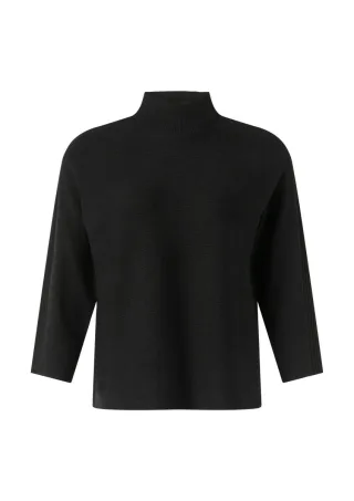 comma - Strickpullover mit Turtleneck-Ausschnitt schwarz - Gr. - 46