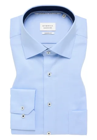 ETERNA - Hemd Twill Langarm hellblau - Gr. - 46/Langarm - 65cm