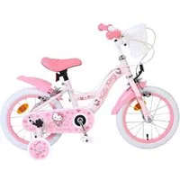 Volare Kinderfahrrad Hello Kitty Mädchen 14 Zoll Rosa mit zwei Handbremsen mit Stützrädern, Hello Kitty Lizenz, abnehmbare Stützräder, Luftreifen