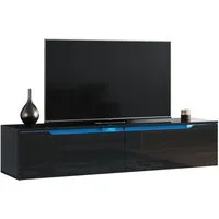 SONNI TV-Schrank Lowboard TV Schrank weiß/schwarz Hochglanz 100-180cm