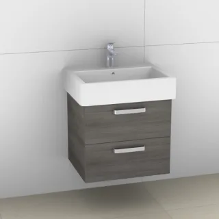 Artiqua 411 Waschtischunterschrank für Vero 045460 Graphit Struktur quer, 411-WU2L-D18-7098-401 411-WU2L-D18-7098-401