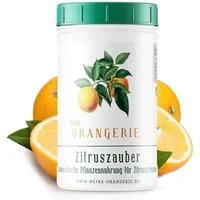 Meine Orangerie Spezialdünger Premium Pflanzendünger für alle Zitruspflanzen, Dose, 1-St., hochwirksamer Zitrusdünger mit Chelat-Eisen, fördert intensives Blattgrün & aromatische Früchte