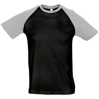 SOLS Mens Funky Contrast Short Sleeve T-Shirt (schwarz/grau meliert)