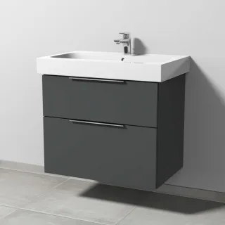 Sanipa 3way Waschtischunterbau zu Geberit iCon Waschtisch mit 2 Auszügen, Anthrazit-Matt UM65122
