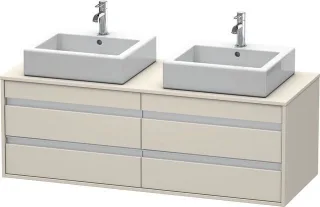 Duravit Ketho Konsolenwaschtischunterbau wandhängend Taupe Matt 1400x550x496 mm - KT6657B9191 KT6657B9191