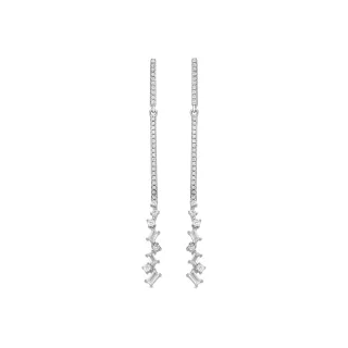 Luxenter 925 Sterlingsilber- und Brilliant Zirconia-Ohrringe mit Rhodium-Finish – Zener