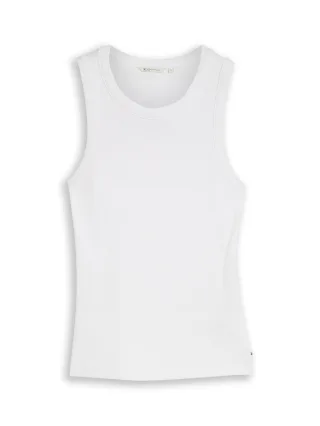 Denim Tom Tailor - Slim Fit Top mit Rippstruktur white - Gr. - XS