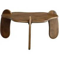 Wohnling Couchtisch WL7.158 Mango Massivholz Sofatisch 78 cm Wohnzimmertisch Organisch (78x78x39,5 cm Sofatisch Mango Massivholz Walnuss), Wohnzimmertisch Organisch, Kaffeetisch Modern