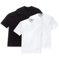 Schiesser T-Shirt Herren T-Shirt 4er Pack Baumwolle American T-Shirt (Packung, 4er Pack)