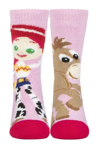 Kinder Toy Story Thermosocken | Wärmehalter | Winter-Neuheitssocken für Jungen & Mädchen | Woody & Buzz, Jessie & Bullseye - Jessie & Bullseye