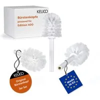 Keuco WC-Reinigungsbürste Ersatzbürstenkopf 3er Set, (3er Set, Ersatzbürstenköpfe, 3er-Set lose), weiß, für Edition 400 WC-Bürstengarnitur, Ø 6,7 cm