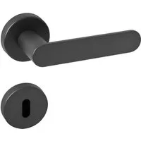SO-TECH® Drückergarnitur Türdrücker SAM Aluminium Oval Rosette, Buntbart Türgarnitur für Zimmertür anthrazit