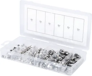 KS Tools Sortiment Edelstahl-Muttern, metrisch, 150-tlg - 970.0460