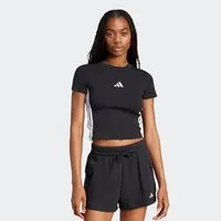 adidas Sportswear T-Shirt ESSENTIALS 3-STREIFEN SLIM BABY schmale Passform, Rundhalsausschnitt, mit Elasthan-Anteil