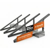 Solarway Balkonkraftwerk Halterung für 2 Solarmodule Balkonhalterung schwarz, (Modulbreite 1096–1134 mm, 2-St), Aufständerung für 2 Solarmodule für Balkon Geländer