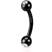 viva-adorno Augenbrauenpiercing Piercing Banane mit Kristall Kugeln Chirurgenstahl, Augenbrauen Tragus Helix Lippe Nase Intim