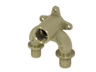 Tece flex U-Doppelwandscheibe reduziert druckverlustop. 16xRp1/2"x20, Si-Bronze, 708606 708606