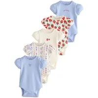 Next Kurzarmbody Kurzärmelige Baby Bodysuits im 5er-Pack (5-tlg)