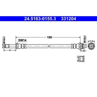 ATE Bremsschlauch hinten Ford Galaxy Mondeo S-Max