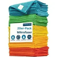 LIVINO 20 Set Mikrofasertücher Reinigungstücher saugstark fusselfrei Haushalt Mikrofasertuch (Haushalts Reinigungstuch Set, 20-tlg., 20er Set Reinigungstücher, Saugstark fusselfrei, kratzfrei, wiederverwendbar, langlebig, waschbar)