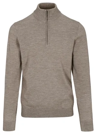 COMMANDER Finest Clothing - Zip Troyer, uni nougat mel. - Gr. - XXL