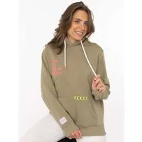 Zwillingsherz Hoodie "Smile Cross" Statement Schriftzug, Stickerei, Kapuze, Kängurutasche