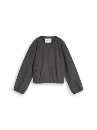 Denim Tom Tailor - Blouson Jacke in Melange-Optik dark coal grey melange - Gr. - M