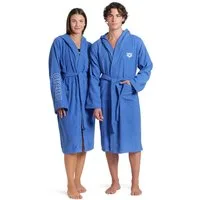 Arena Bademantel arena Unisex Zeppelin Bademantel, Midilänge, Baumwolle, Kapuze, Gürtel, Schwimmbad, Sauna, Baumwolle, Unisex, weich, bequem, Kapuze, leicht