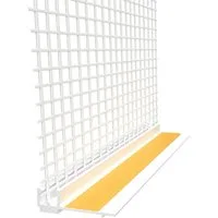 doitBau Abschlussprofil 15 Stab Anputzleiste 6mm mit Gewebe je 1,4m (15-St), Ohne Schutzlippe