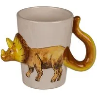 Marabellas Shop Tasse Kaffetasse ca. 250 ml mit 3D Dino Design Tasse Dinosaurier Kindertasse, Keramik, mit 3D Darstellung
