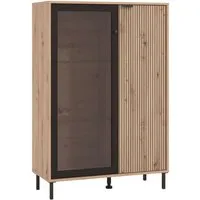 Home affaire Highboard Mayenne Sideboard, Stauraumschrank, Anrichte, Hochschrank, Breite 93cm, Holztür mit Rillen-Optik, Glastür, Modernes Design