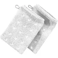 Möve Waschhandschuh Waschhandschuh "Quadretti" 2er-Pack, Frottier, Walk-Frottier Uni/Hoch- Tiefstruktur