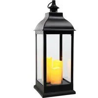 Spetebo LED Laterne XXL Laterne mit 3 LED Kerzen - 70 cm, 2, LED, warmweiss, Deko Tisch Windlicht aus Kunststoff