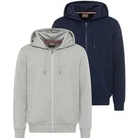 Man's World Sweatjacke (Spar-Set, 2-tlg) mit Kapuze und Kordelzug, aus angerauter Sweatware