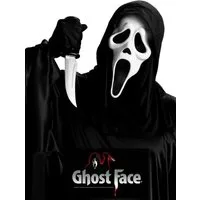 Fun World Verkleidungsmaske Ghostface Maske & Messer - Scream Set Halloween, Set aus der ikonischen Maske des Killergespensts und einem Plastikdolc