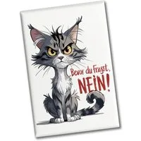 speecheese Magnet Ernste Katze - Bevor du fragst NEIN Souvenir Souvenir Magnet