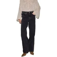 Bhoem Weite Jeans BHOEM Mittelhohe Barrel-Jeans, schwarz (1-tlg)