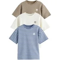 Next T-Shirt Relaxed Fit T-Shirts mit Struktur im 3er-Pack (3-tlg)