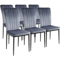 Albatros International Esszimmerstuhl Esszimmer Stühle 4 er Set MODENA, Stuhl Stühle Esszimmerstühle, Küche (6er Set, Grau, Samt Bezug), Küchenstuhl Küchenstühle Essstühle für den Esstisch Ess Stühle