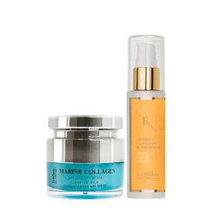 Maritime Kollagen SPF50 Tagescreme 50ml + VITAMIEN C + Kollagen Elixier Serump 60ml