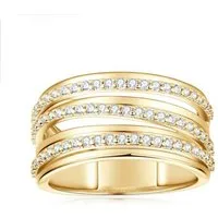ROUGEMONT Fingerring Funkelnder Damen Ring Zirconia Pavé 18K Vergoldung