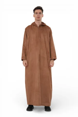 Herren Kapuzen Eid Kamelbraun Marokkanische Jubba Robe Ramadan Eid Thobe – HM12