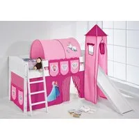 Lilokids Prinzessinbett Hochbett mit Turm & Rutsche IDA DISNEY FROZEN Eiskönigin Anna & Elsa